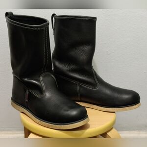 Sebago Men's Size 7 Black Leather Docksides Boots